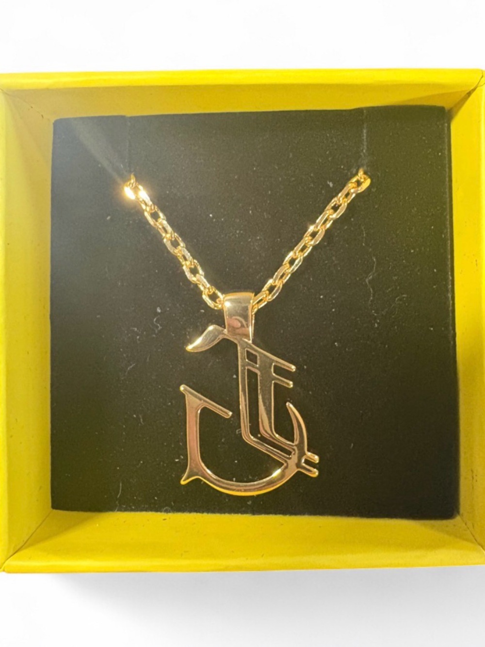 Golf Wang Gold Monogram Pendant Necklace